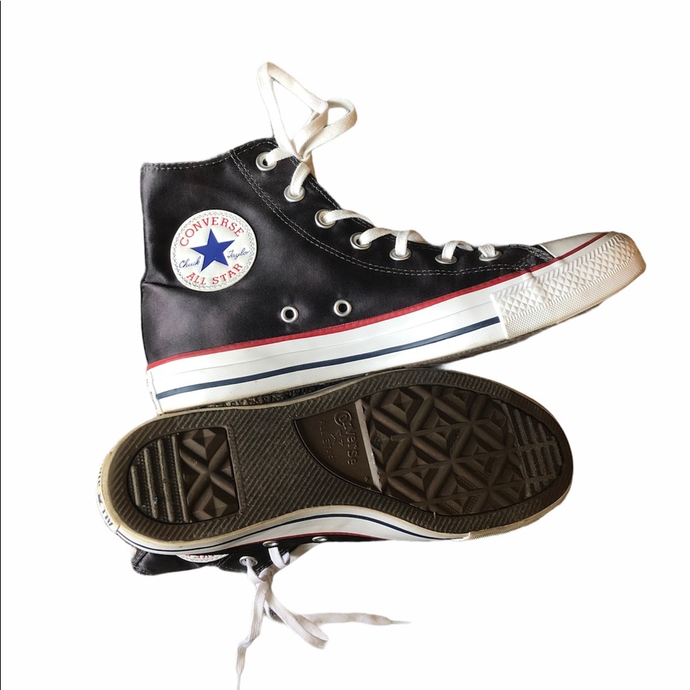Black Hightop Satin Converse